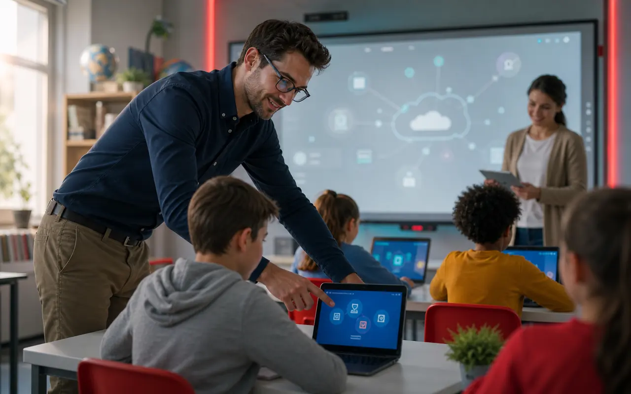 Salle de classe équipée pour les usages numériques