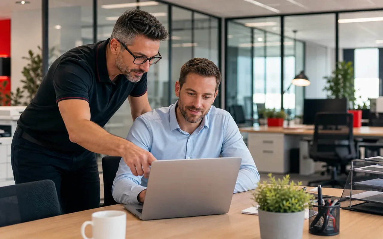 Technicien SERV-INFO faisant le point sur le parc informatique d’une PME du Bas-Rhin